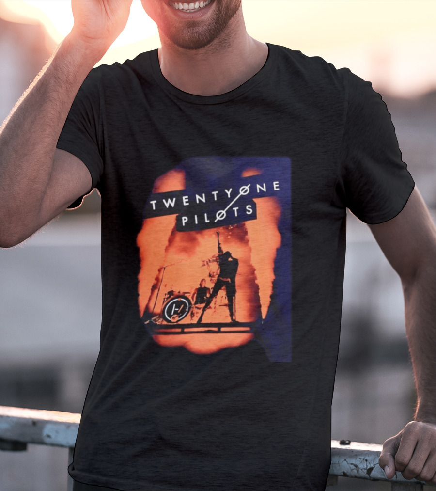 Twenty One Pilots Concert Orange Stage Lights Silhouette Tyler Joseph T-Shirt