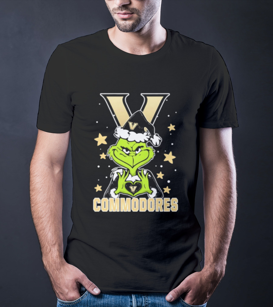 Vanderbilt Commodores Grinch Christmas Love Hands 2026 Football T-Shirt