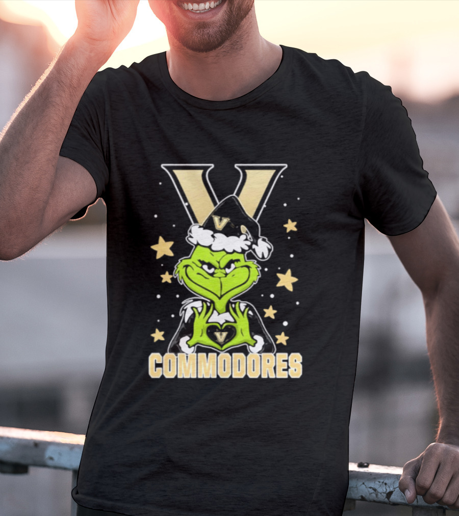 Vanderbilt Commodores Grinch Christmas Love Hands 2026 Football T-Shirt