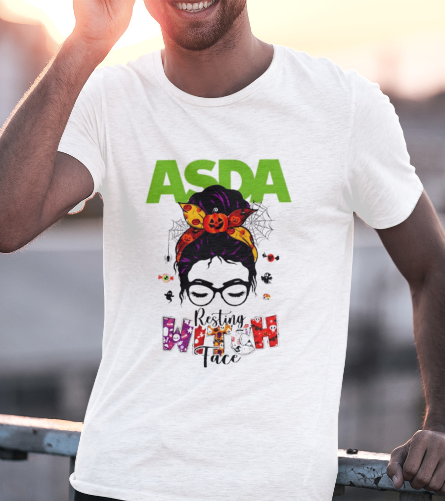ASDA Resting Witch Face Halloween 2026 Pumpkin Headband Glasses T-Shirt