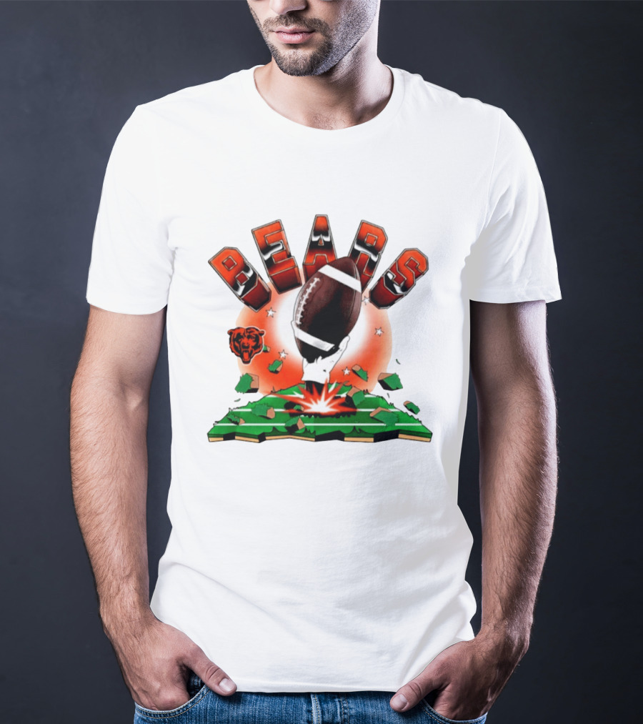 Chicago Bears 2026 Explode Clubhouse Football Logo Stars T-Shirt