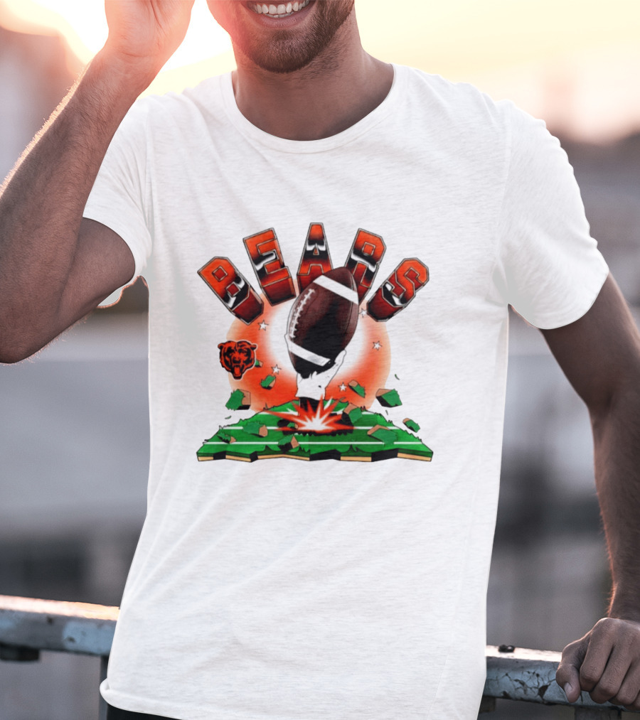 Chicago Bears 2026 Explode Clubhouse Football Logo Stars T-Shirt