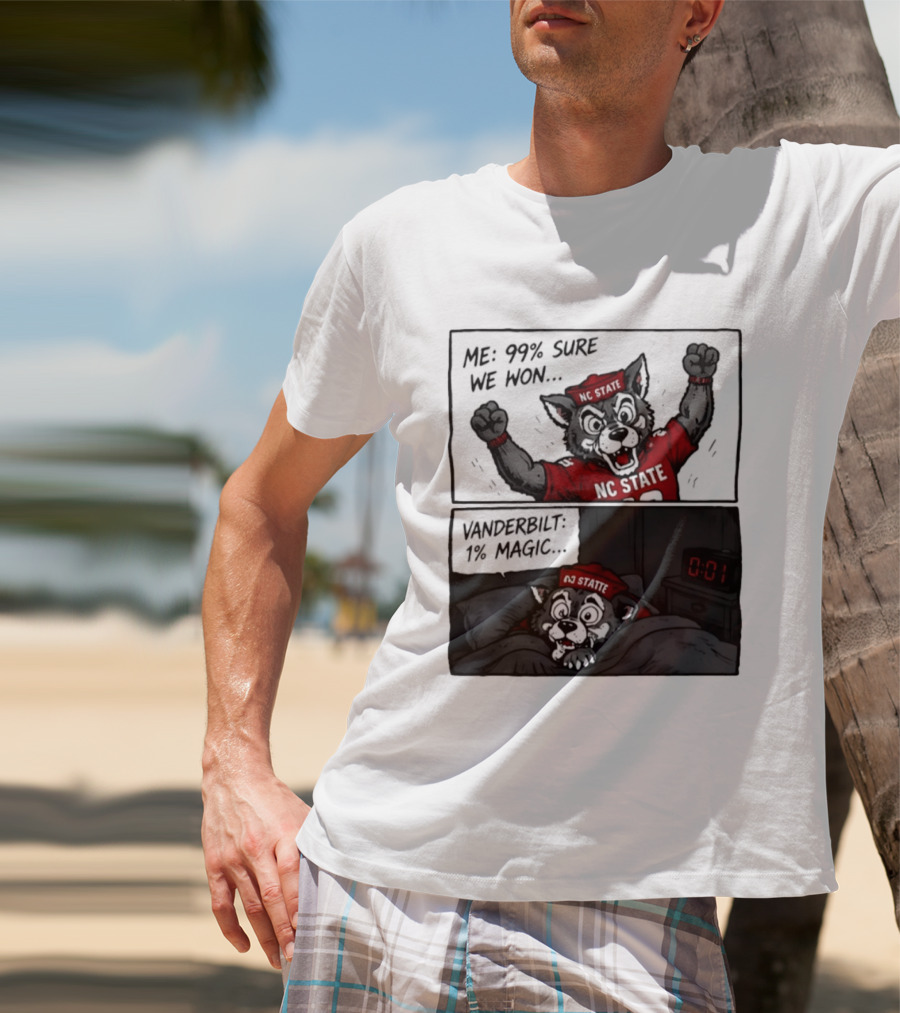NC State Wolfpack 99 Percent Sure We Won Vanderbilt 1 Percent Magic Comic T-Shirt
