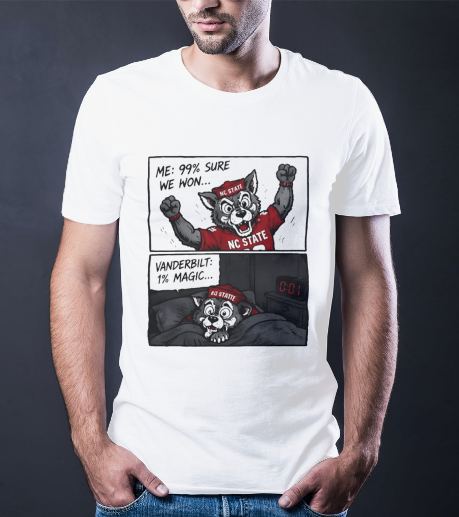 NC State Wolfpack 99 Percent Sure We Won Vanderbilt 1 Percent Magic Comic T-Shirt