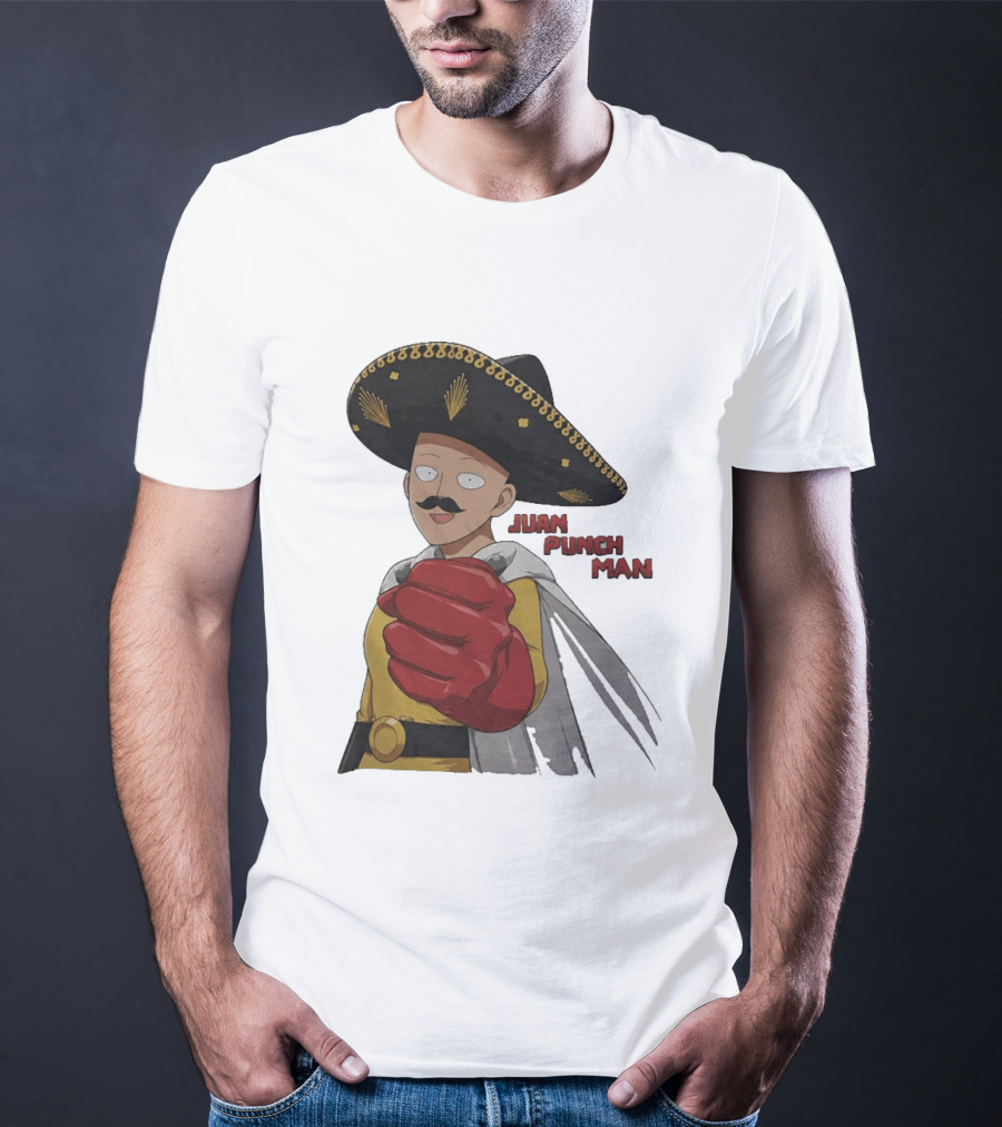Juan Punch Man Mexican Sombrero Moustache T-Shirt