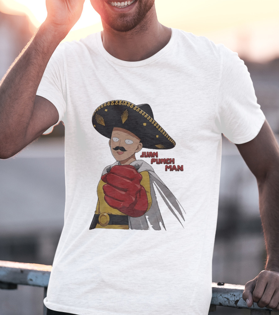 Juan Punch Man Mexican Sombrero Moustache T-Shirt