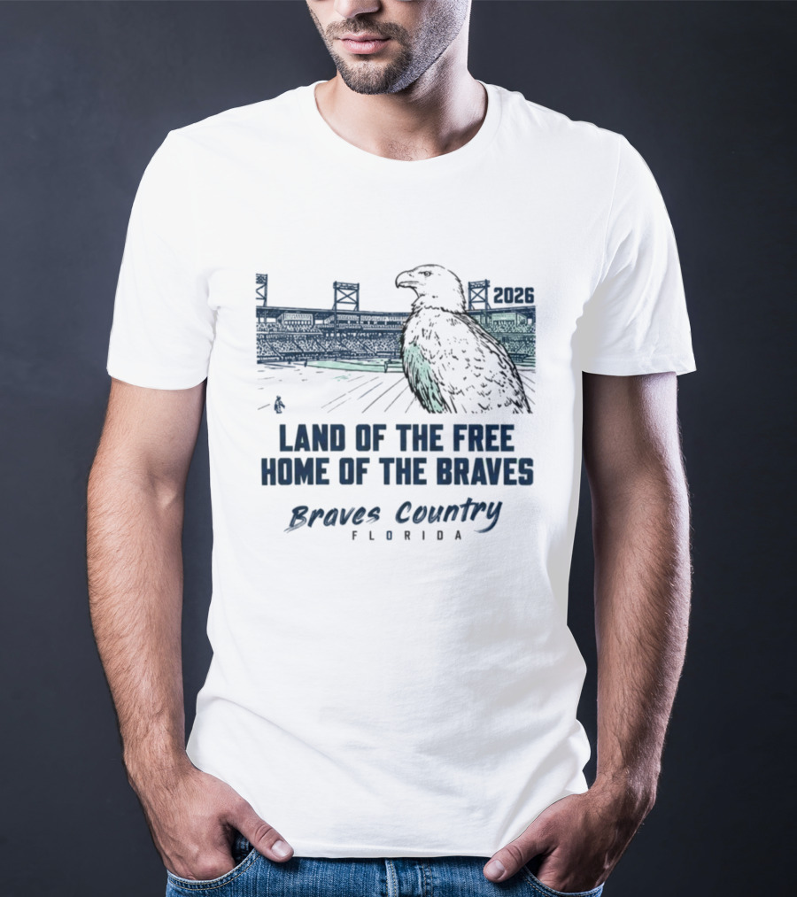 Land Of The Free Home Of The Braves Country Florida Eagle 2023 T-Shirt