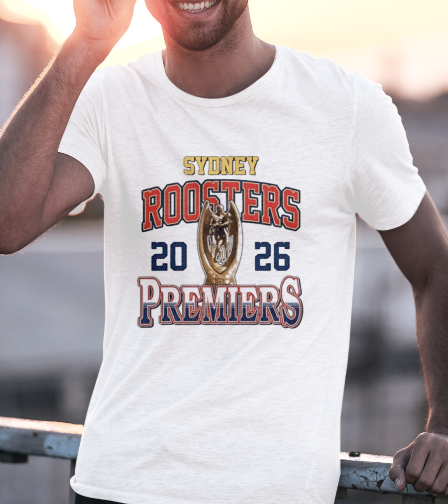 Sydney Roosters 2026 Premiers Trophy Celebrating NRL Victory T-Shirt