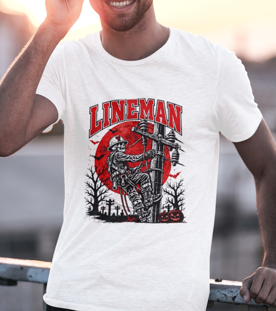 Texas Tech Red Raiders Lineman Halloween Skeleton Scene 2026 T-Shirt