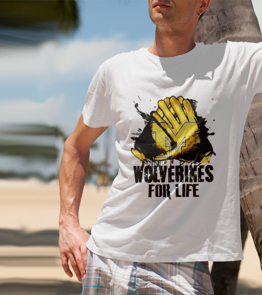 Michigan Wolverines M Symbol Wolverines For Life T-Shirt