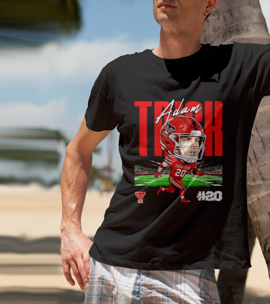 Adam Trick Texas Tech Red Raiders Football Caricature Stadium #20 T-Shirt