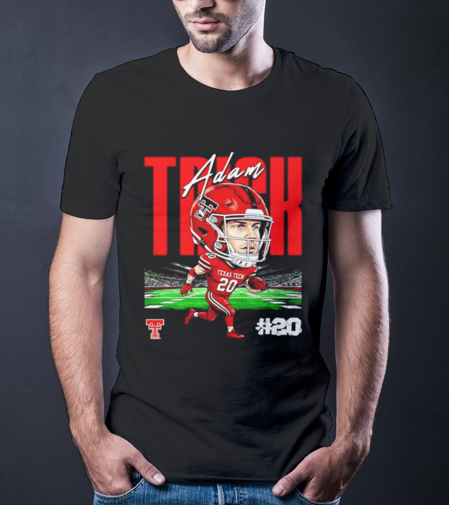 Adam Trick Texas Tech Red Raiders Football Caricature Stadium #20 T-Shirt