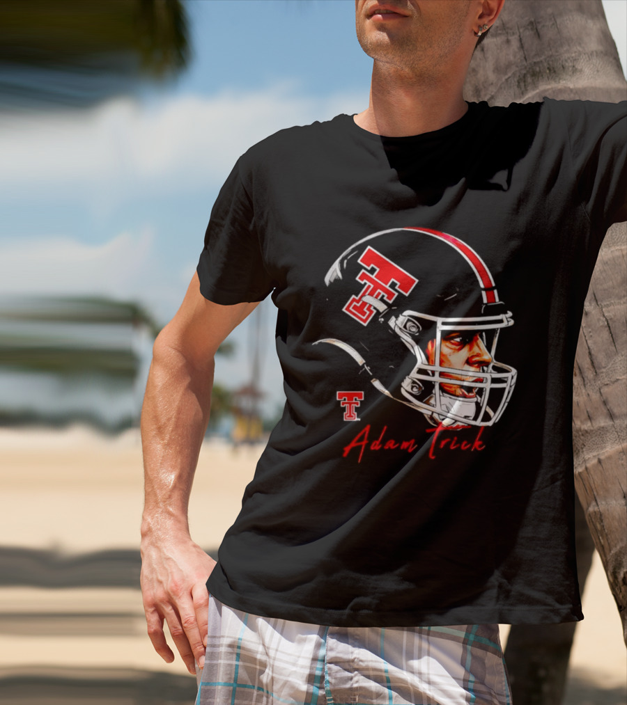 Adam Trick Texas Tech Red Raiders Football Helmet NCAA Game Face T-Shirt