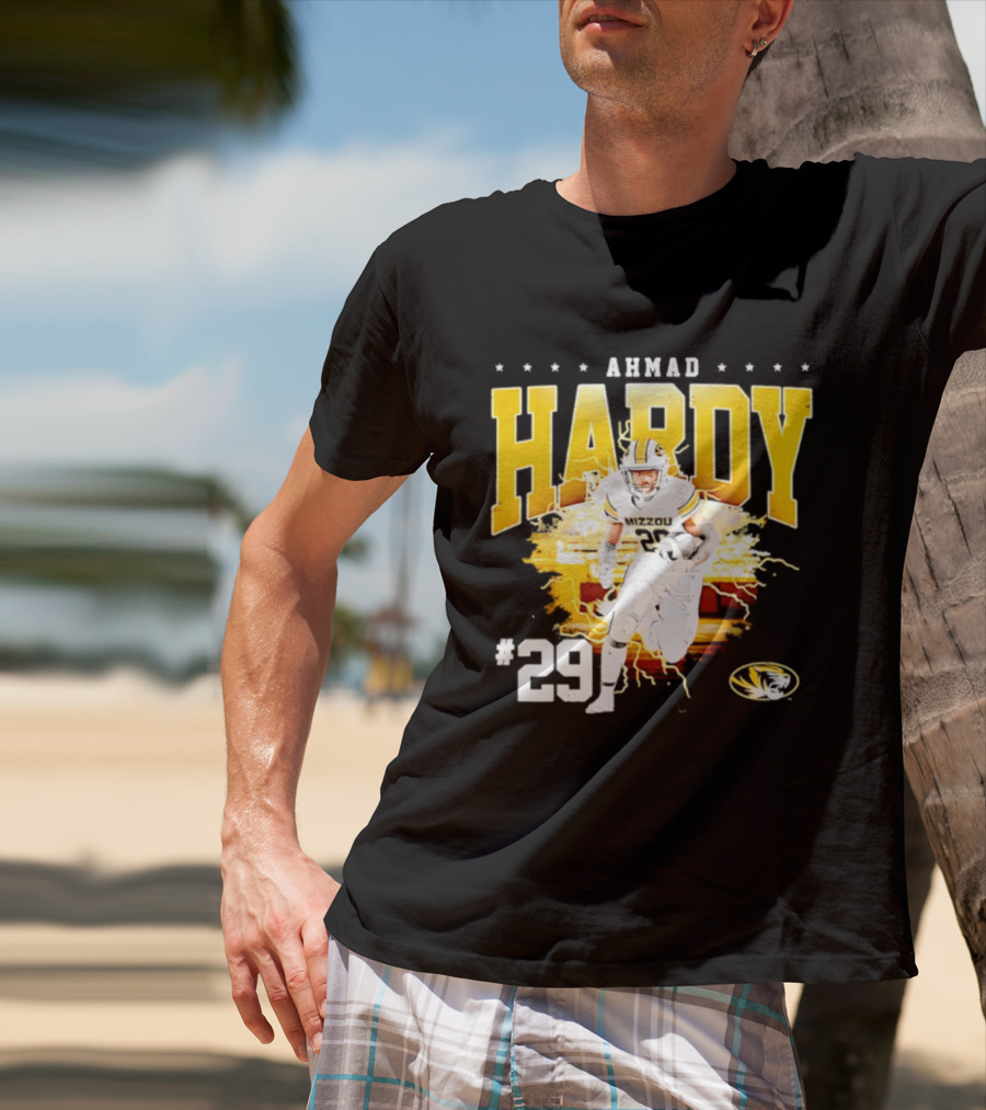 Ahmad Hardy Missouri Tigers NCAA Football #29 Lightning T-Shirt