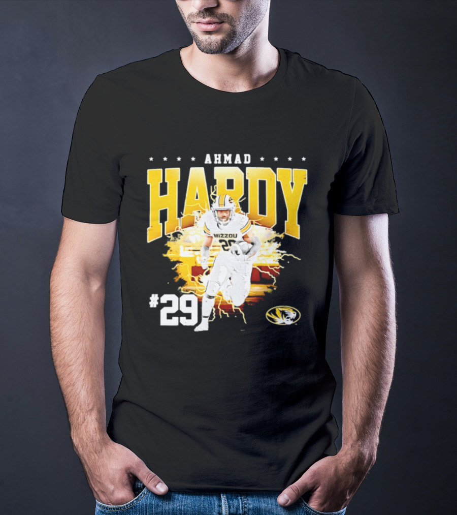 Ahmad Hardy Missouri Tigers NCAA Football #29 Lightning T-Shirt