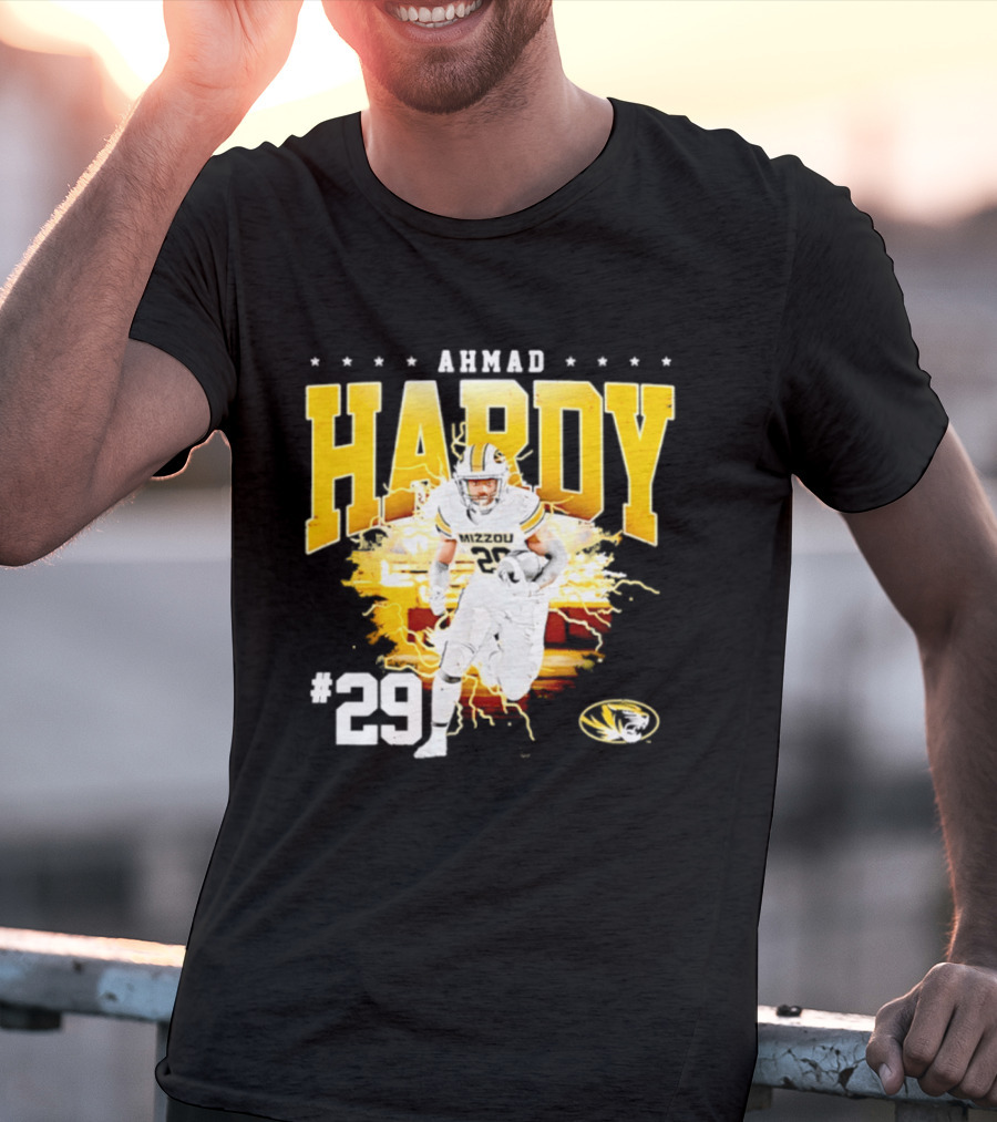 Ahmad Hardy Missouri Tigers NCAA Football #29 Lightning T-Shirt