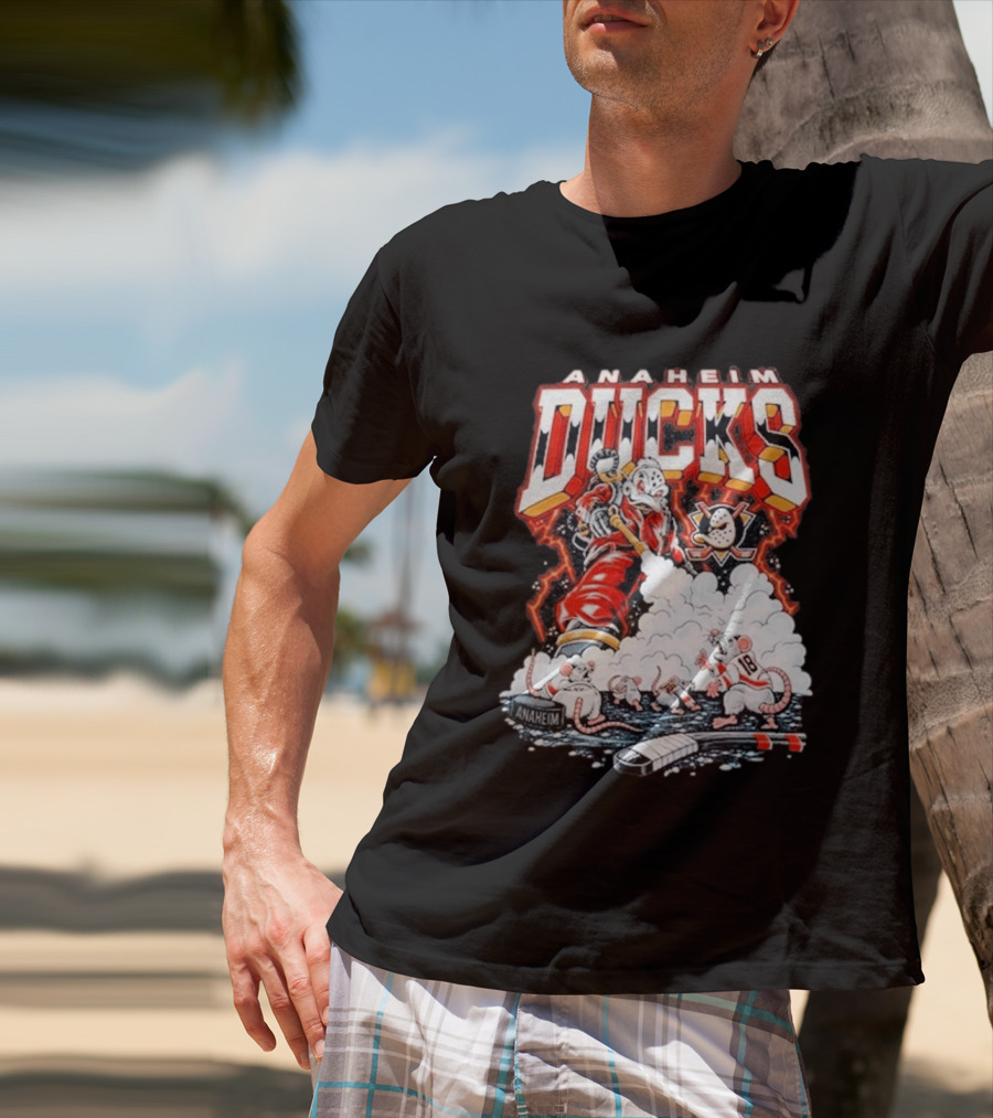 Anaheim Ducks Pest Control NHL Hockey Cartoon Rats T-Shirt