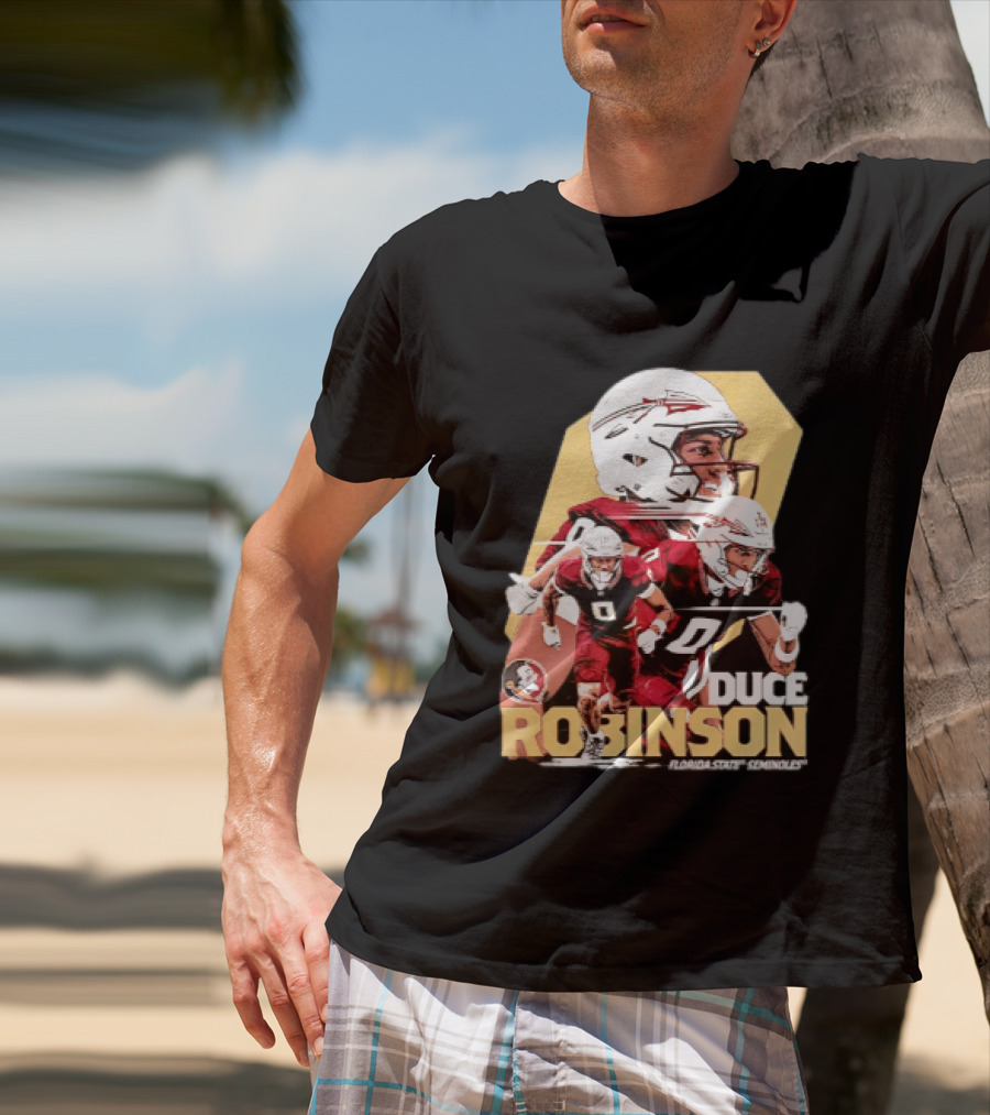 Duce Robinson Florida State Seminoles Football NCAA Player Action Montage T-Shirt