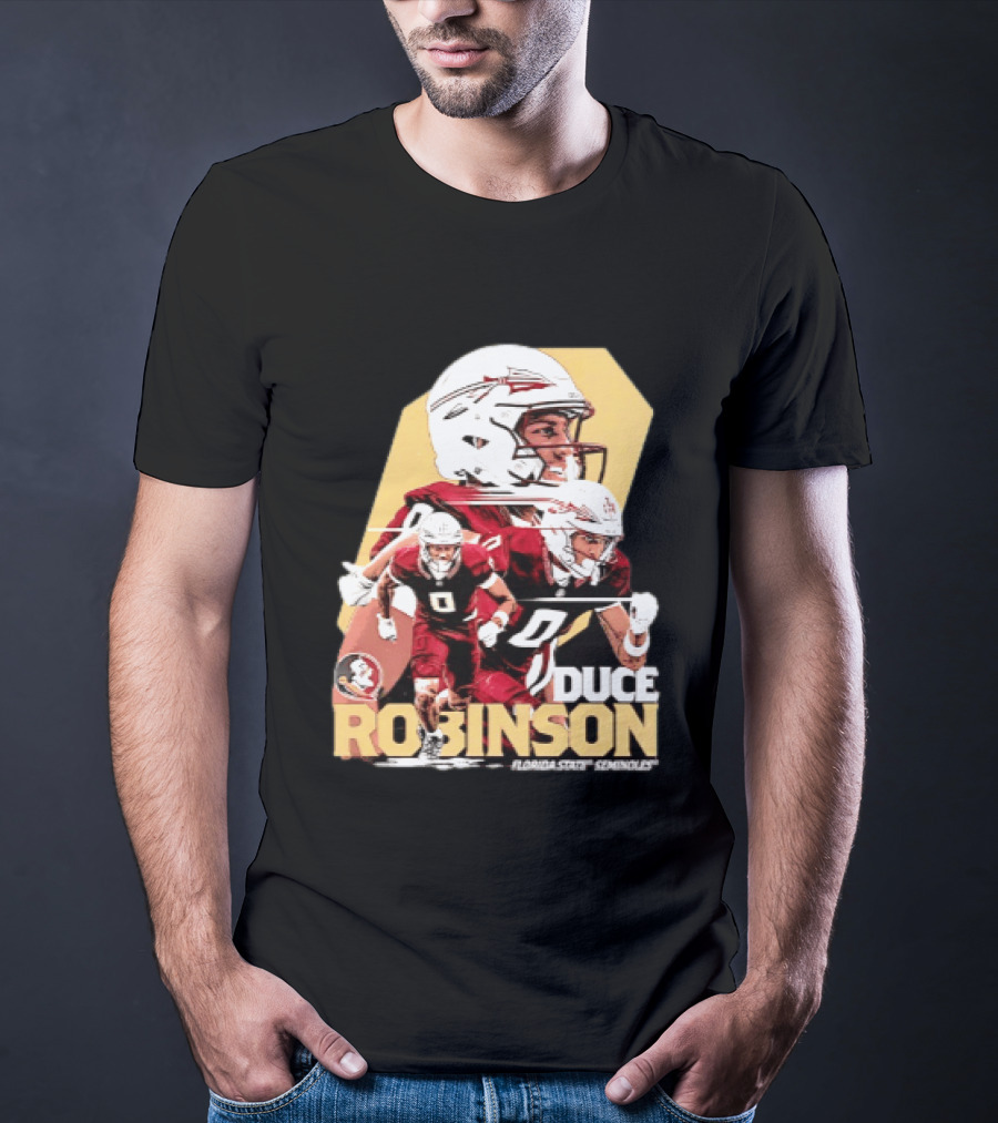 Duce Robinson Florida State Seminoles Football NCAA Player Action Montage T-Shirt