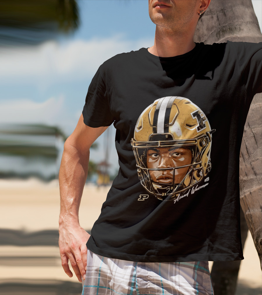 Asaad Waseem Purdue Boilermakers Football Helmet Game Face NCAA T-Shirt