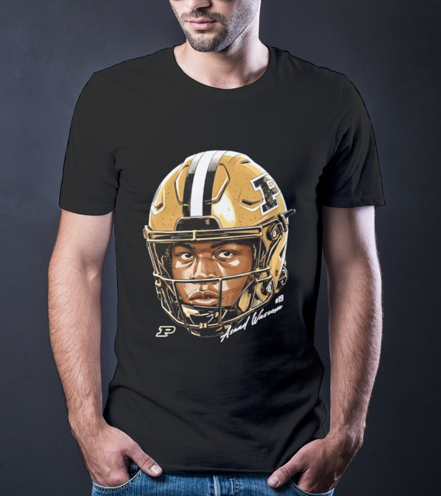 Asaad Waseem Purdue Boilermakers Football Helmet Game Face NCAA T-Shirt