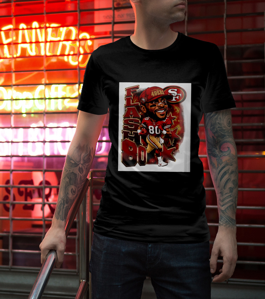 Flash Jerry Rice 80 San Francisco 49ers Caricature SF T-Shirt