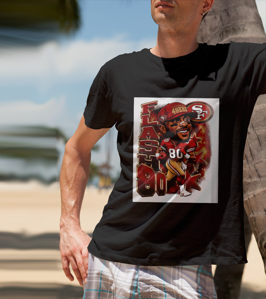 Flash Jerry Rice 80 San Francisco 49ers Caricature SF T-Shirt