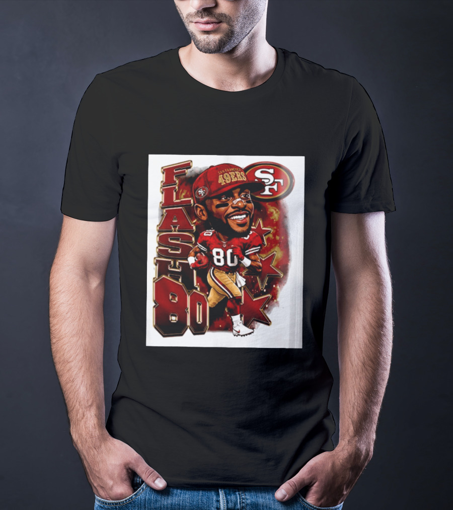 Flash Jerry Rice 80 San Francisco 49ers Caricature SF T-Shirt