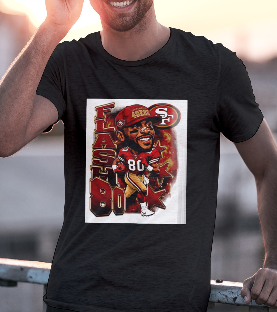 Flash Jerry Rice 80 San Francisco 49ers Caricature SF T-Shirt