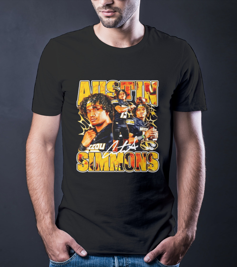 Austin Simmons Mizzou Tigers Football NCAA Player Collage T-Shirt