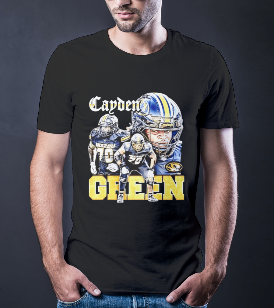 Cayden Green Mizzou 70 Missouri Tigers NCAA Football T-Shirt