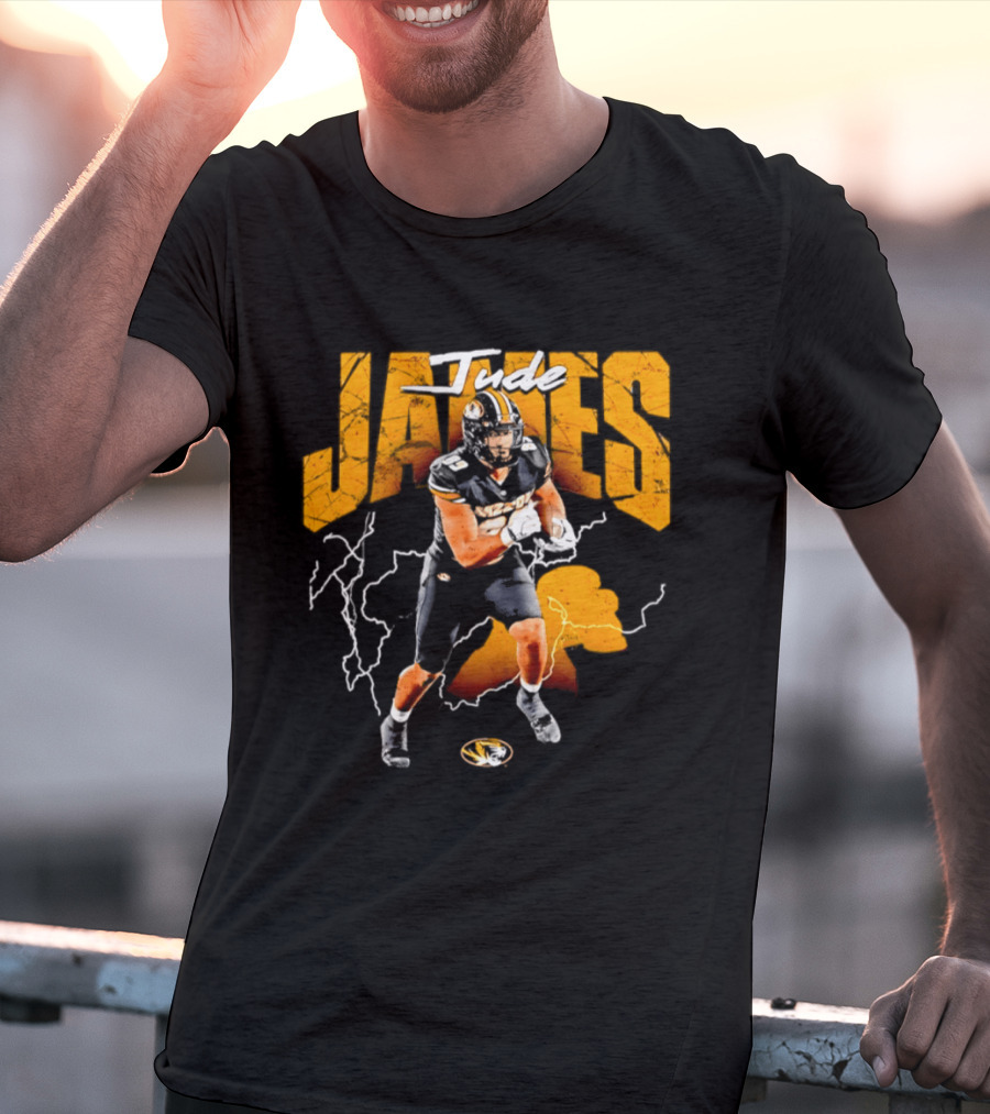 Jude James Missouri Tigers Football NCAA Lightning Strikes T-Shirt