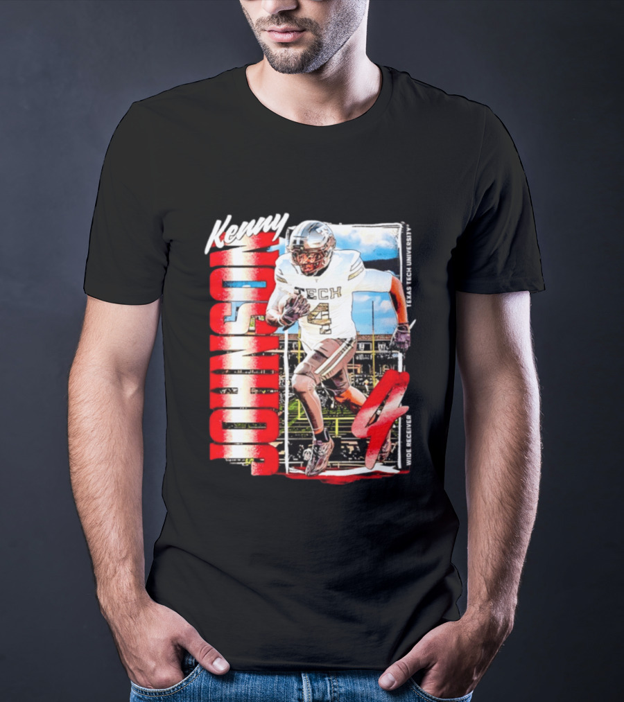 Kenny Johnson Texas Tech Red Raiders Wide Receiver Football NCAA Cards Stadium T-Shirt