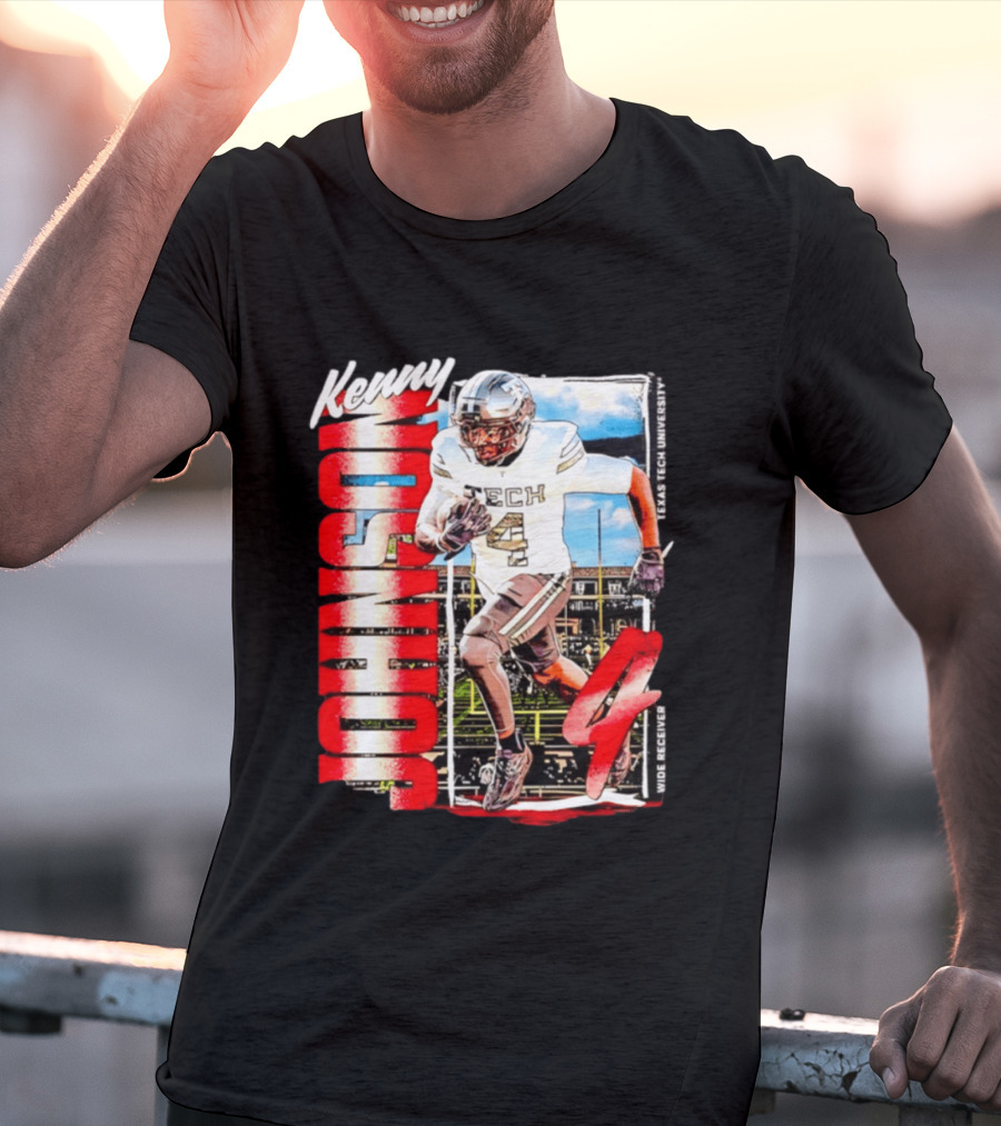 Kenny Johnson Texas Tech Red Raiders Wide Receiver Football NCAA Cards Stadium T-Shirt