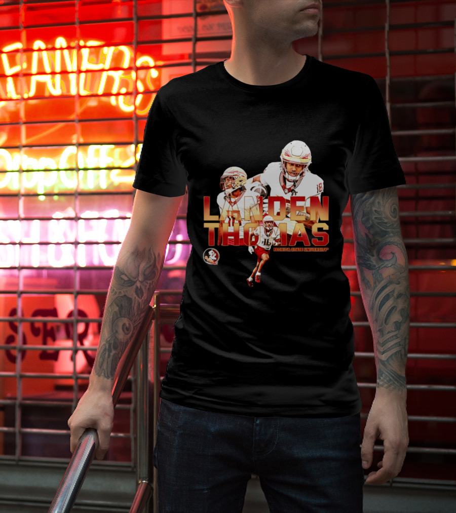 Landen Thomas Florida State University Football Player Collage T-Shirt