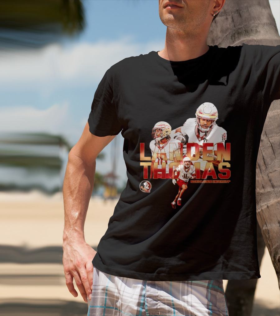Landen Thomas Florida State University Football Player Collage T-Shirt