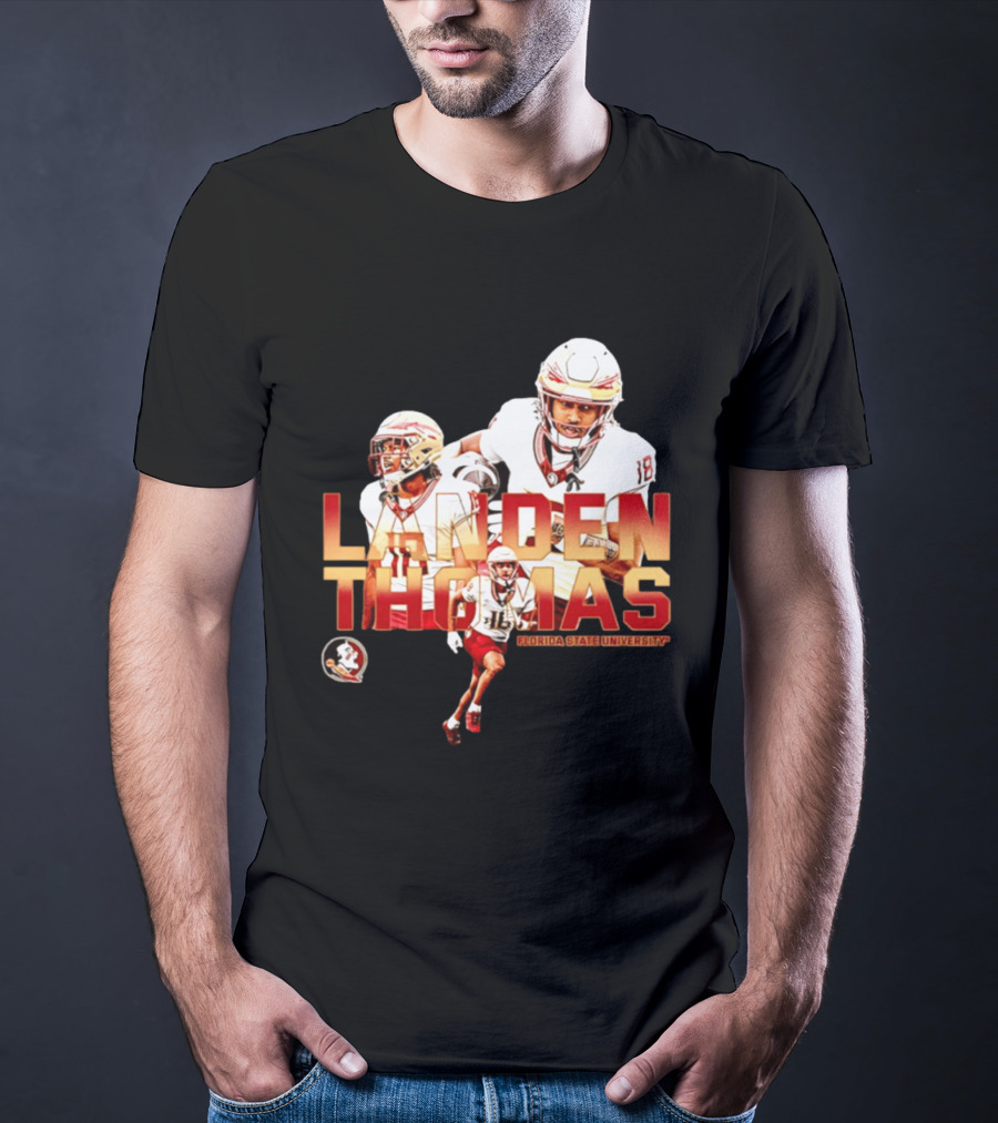 Landen Thomas Florida State University Football Player Collage T-Shirt