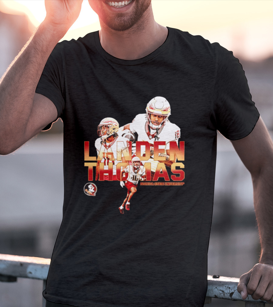 Landen Thomas Florida State University Football Player Collage T-Shirt