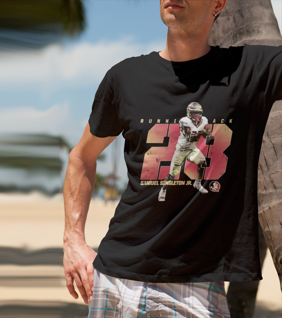 Samuel Singleton Jr Florida State Seminoles Running Back Number 28 NCAA T-Shirt