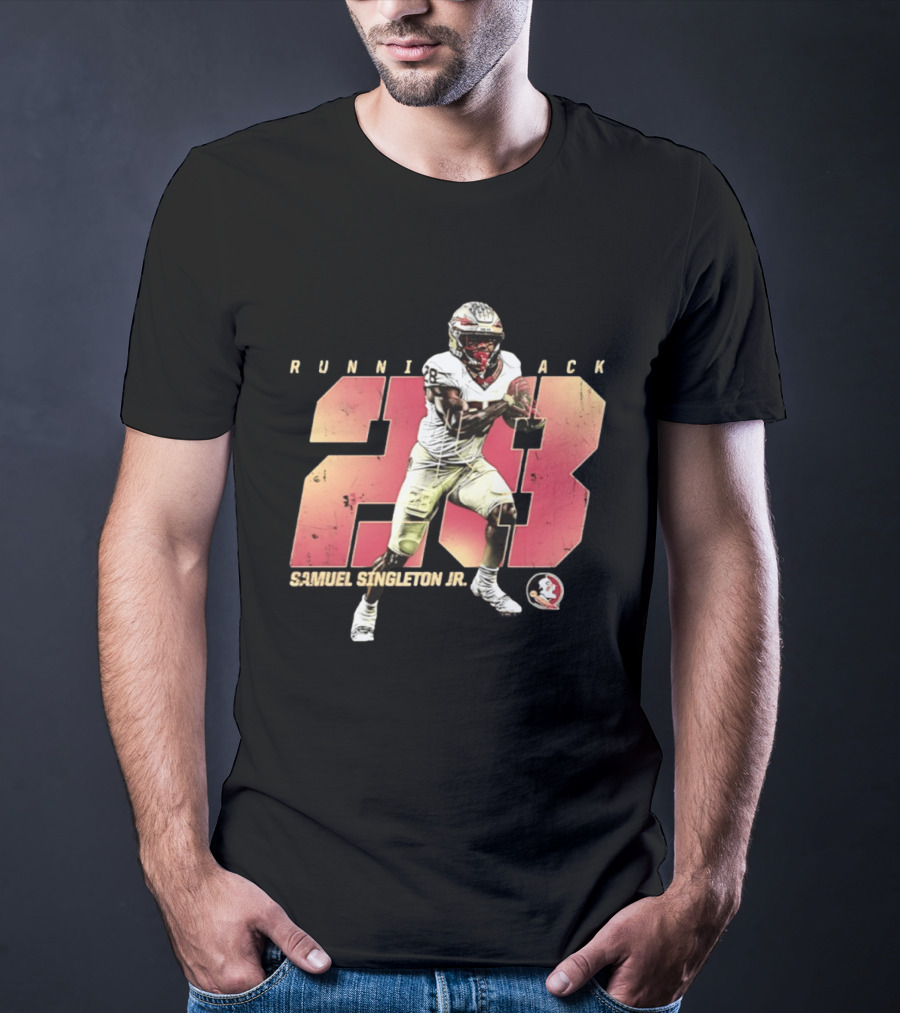Samuel Singleton Jr Florida State Seminoles Running Back Number 28 NCAA T-Shirt