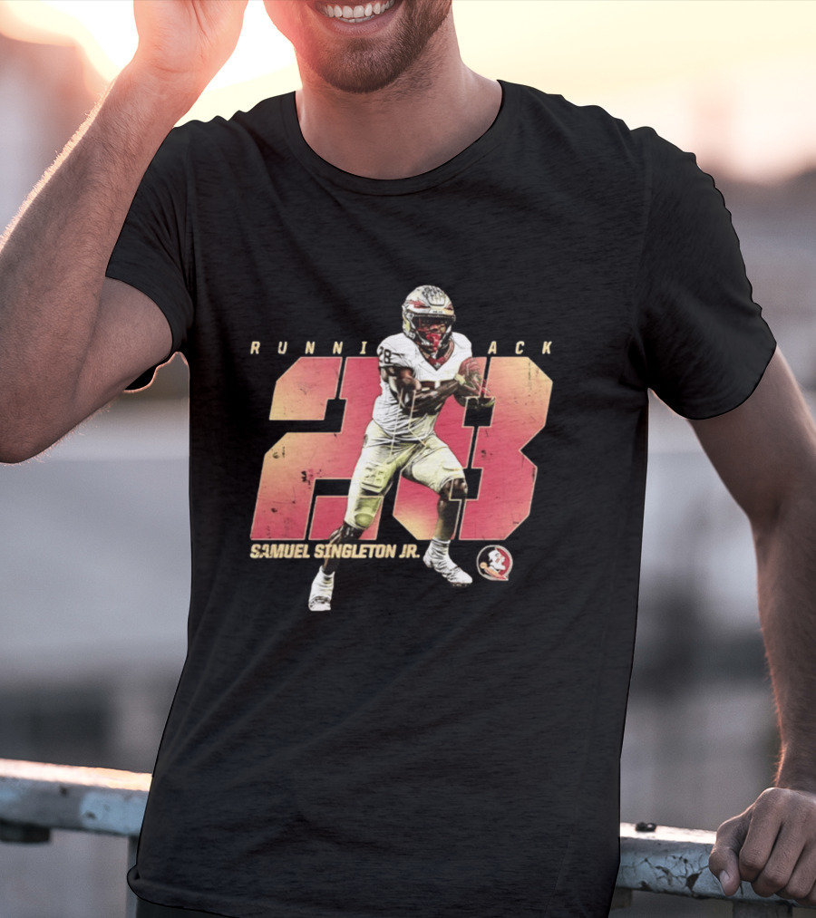 Samuel Singleton Jr Florida State Seminoles Running Back Number 28 NCAA T-Shirt