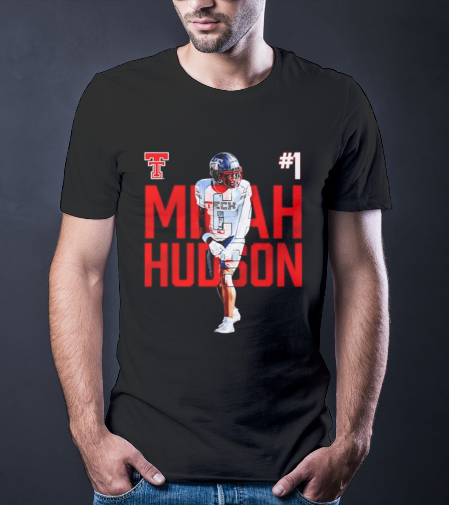 Micah Hudson Texas Tech Red Raiders Football NCAA Player Number 1 T-Shirt