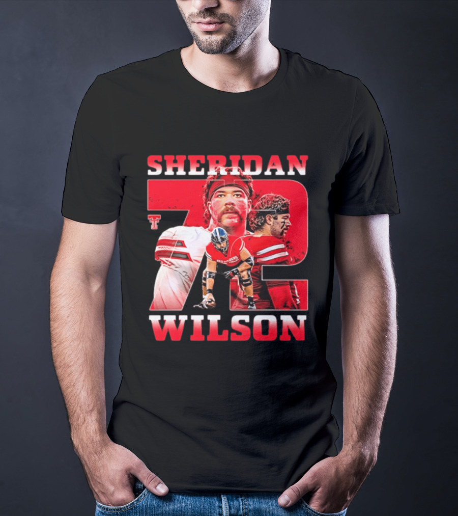 Sheridan Wilson 72 Texas Tech Red Raiders Football NCAA T-Shirt