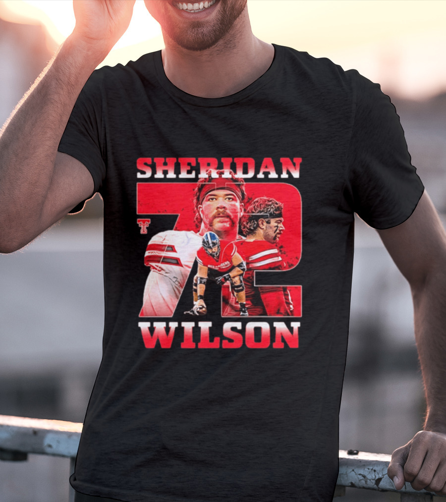 Sheridan Wilson 72 Texas Tech Red Raiders Football NCAA T-Shirt