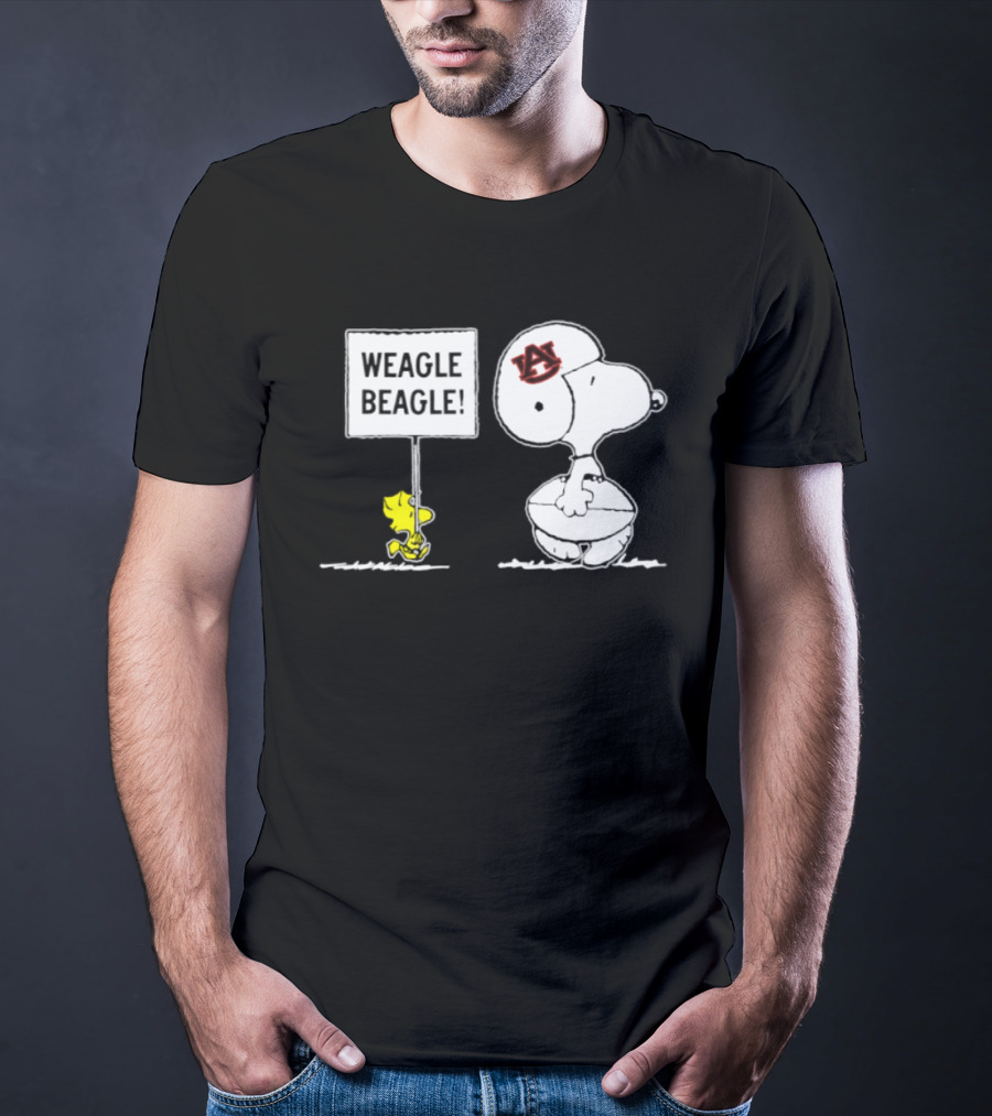 Snoopy Woodstock Auburn Tigers Weagle Beagle Football T-Shirt