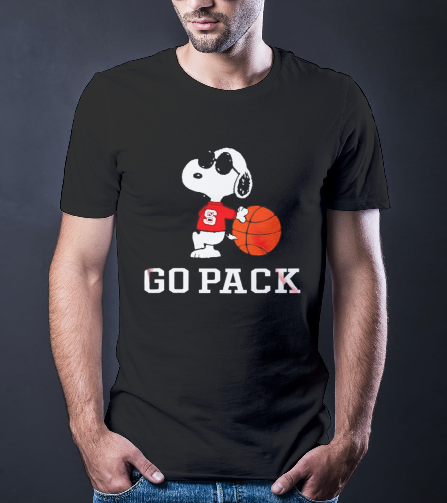 Snoopy NC State Wolfpack Basketball Go Pack T-Shirt