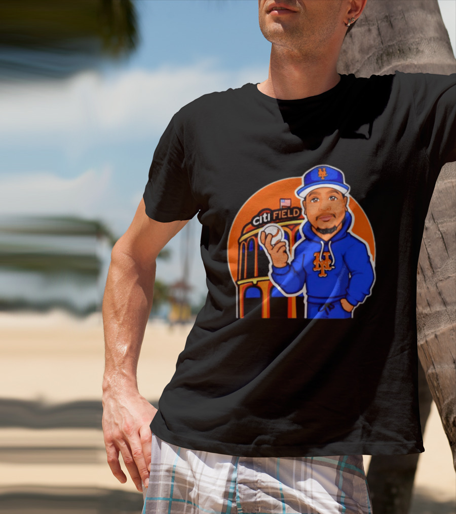 New York Mets Citi Field Baseball Player Caricature T-Shirt