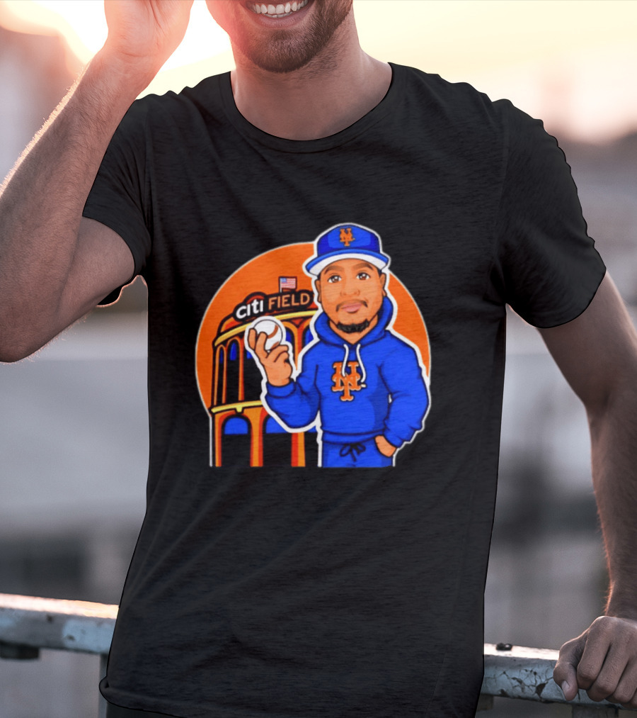 New York Mets Citi Field Baseball Player Caricature T-Shirt