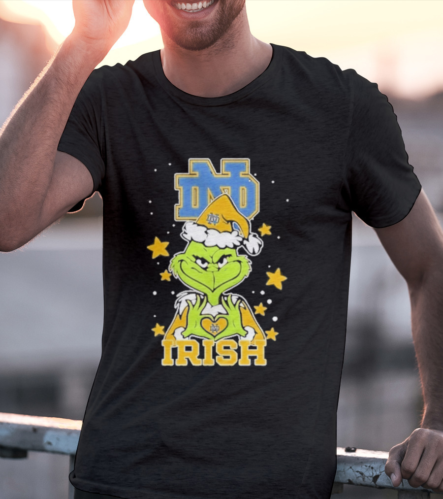 Notre Dame Fighting Irish Grinch Love Hands Christmas 2026 Football T-Shirt
