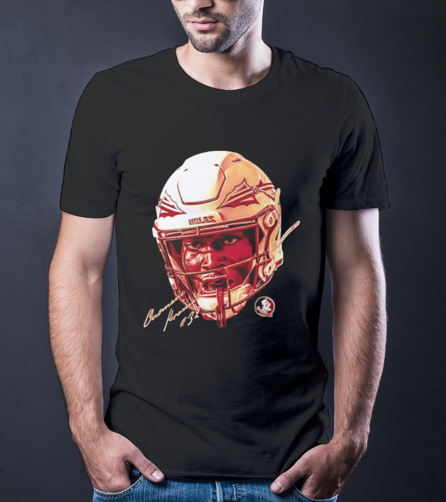Ousmane Kromah #32 Florida State Seminoles NCAA Football Helmet Noles Game Face T-Shirt